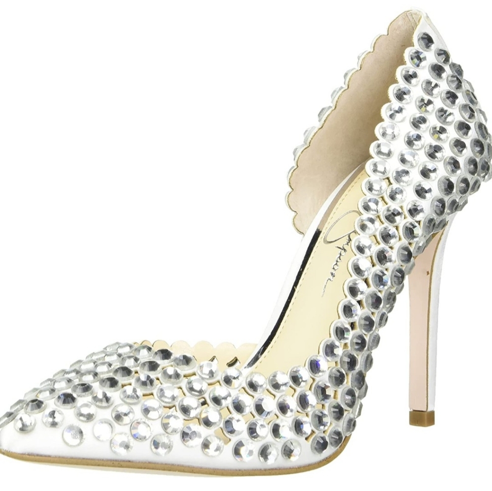 Jessica Simpson- Preppi D'orsay Pump-Silver-New-7.5